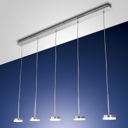 FABAS LUCE 3239-48-212 DUNK LED SOSPENSIONE 5 LUCI ALLUMINIO