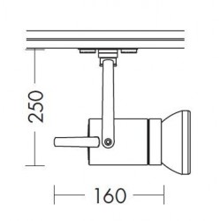 ROSSINI ILLUMINAZIONE 7796-B BENDIR FARETTO DA BINARIO 75W