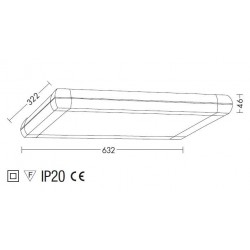 ROSSINI ILLUMINAZIONE CAB116B CABLE LED APPARECCHIO A LED RETTANGOLARE A BIEMISSIONE DI LUCE 41W 4000K 