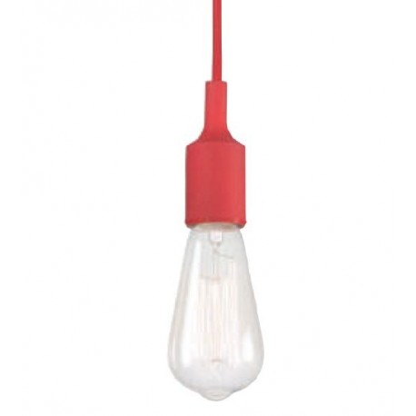 ROSSINI ILLUMINAZIONE LEK001R LEIKA SOSPENSIONE SINGOLA CON PORTALAMPADA IN SILICONE ROSSO  E27 1X42W