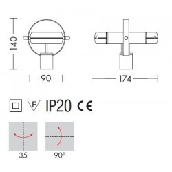 ROSSINI ILLUMINAZIONE WIR401GR WIRE APPARECCHIO ORIENTABILE IN ALLUMINIO VERNICIATO  1X50W GU10