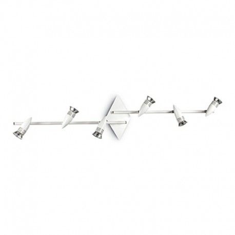 IDEAL-LUX ALFA PL6 PLAFONIERA IN METALLO BIANCO SATINATO 6x50W GU10