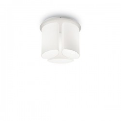 IDEAL-LUX ALMOND PL3 PLAFONIERA IN METALLO BIANCO E DIFFUSORI IN VETRO ACIDATO 3x60W E27