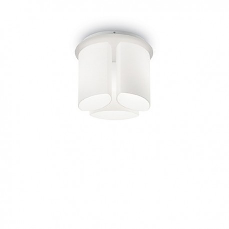 IDEAL-LUX ALMOND PL3 PLAFONIERA IN METALLO BIANCO E DIFFUSORI IN VETRO ACIDATO 3x60W E27