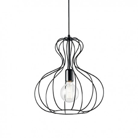 IDEAL-LUX AMPOLLA-1 SP1 SOSPENSIONE IN METALLO CON FINITURA NERO OPACO 60W E27