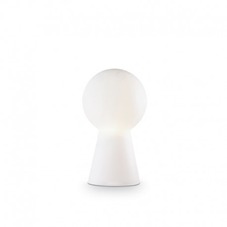 IDEAL-LUX BIRILLO TL1 SMALL LAMPADA DA TAVOLO BIANCA IN VETRO SOFFIATO ACIDATO 60W
