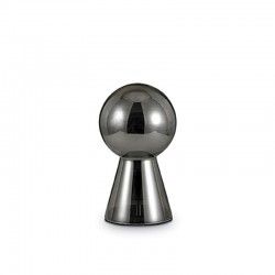 IDEAL-LUX BIRILLO TL1 SMALL LAMPADA DA TAVOLO FUME' IN VETRO SOFFIATO ACIDATO 60WFUME