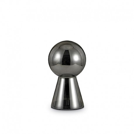 IDEAL-LUX BIRILLO TL1 SMALL LAMPADA DA TAVOLO FUME' IN VETRO SOFFIATO ACIDATO 60WFUME