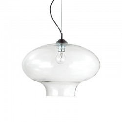 IDEAL-LUX BISTRO' SP1 ROUND IN VETRO TRASPARENTE MODELLATO ARTIGIANALMENTE 60W