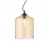 IDEAL-LUX BISTRO' SP1 SQUARE IN VETRO AMBRA MODELLATO ARTIGIANALMENTE 60W