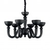IDEAL-LUX BON BON SP6 SOSPENSIONE IN METALLO NERO E BOBECHE IN VETRO 