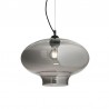 IDEAL-LUX BISTRO' SP1 ROUND IN VETRO FUME' MODELLATO ARTIGIANALMENTE 60W