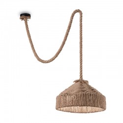 IDEAL-LUX CANAPA SP1 SOSPENSIONE RIVESTITA INTERAMENTE IN CORDA DI CANAPA NATURALE 60W