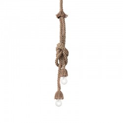 IDEAL-LUX CANAPA SP2 SOSPENSIONE RIVESTITA INTERAMENTE IN CORDA DI CANAPA NATURALE 2x15W