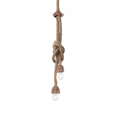 IDEAL-LUX CANAPA SP2 SOSPENSIONE RIVESTITA INTERAMENTE IN CORDA DI CANAPA NATURALE 2x15W