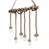 IDEAL-LUX CANAPA SP6 SOSPENSIONE RIVESTITA INTERAMENTE IN CORDA DI CANAPA NATURALE 6x15W