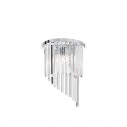 IDEAL-LUX CARLTON AP3 APPLIQUE IN METALLO CROMATO CON BARRE IN CRISTALLO 3x40W E14
