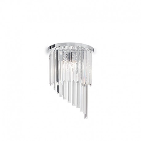 IDEAL-LUX CARLTON AP3 APPLIQUE IN METALLO CROMATO CON BARRE IN CRISTALLO 3x40W E14