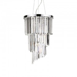 IDEAL-LUX CARLTON SP8 SOSPENSIONE IN METALLO CROMATO CON BARRE IN CRISTALLO 8x40W E14