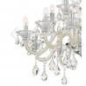 IDEAL-LUX COLOSSAL SP6 SOSPENSIONE CROMATA CON BRACCI IN VETRO COLOR AVORIO E PENDAGLI IN CRISTALLO