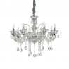 IDEAL-LUX COLOSSAL SP8 SOSPENSIONE CROMATA CON BRACCI IN VETRO TRASPARENTE E PENDAGLI IN CRISTALLO