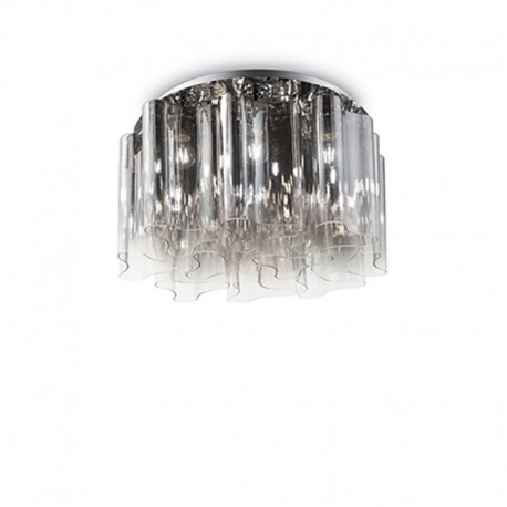 IDEAL-LUX COMPO PL10 PLAFONIERA IN METALLO CON ELEMENTI IN VETRO TRASPARENTE FUME' 10x60W