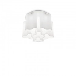IDEAL-LUX COMPO PL6 PLAFONIERA IN METALLO CON ELEMENTI IN VETRO SOFFIATO ACIDATO 6x60W