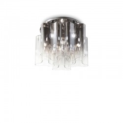 IDEAL-LUX COMPO PL6 PLAFONIERA IN METALLO CON ELEMENTI IN VETRO TRASPARENTE FUME' 6x60W