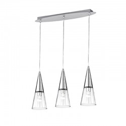 IDEAL-LUX CONO SP3 SOSPENSIONE CROMO CON VETRO TRASPARENTE 3x40W