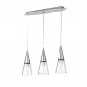 IDEAL LUX CONO SP3 SOSPENSIONE CROMO CON VETRO TRASPARENTE 3x40W
