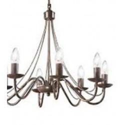 IDEAL-LUX CORTE SP8 SOSPENSIONE IN METALLO MODELLATO DIPINTO A MANO 8x40W RUGGINE