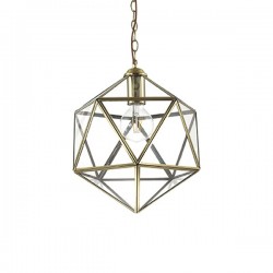 IDEAL-LUX DECA SP1 BIG SOSPENSIONE IN METALLO BRUNITO E LASTRE DI VETRO TRASPARENTE 60W E27
