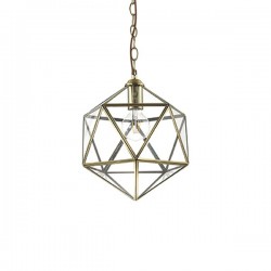 IDEAL-LUX DECA SP1 SMALL SOSPENSIONE IN METALLO BRUNITO E LASTRE DI VETRO TRASPARENTE 60W E27