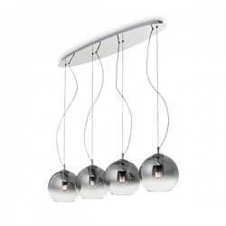 IDEAL-LUX DISCOVERY FADE SP4 SOSPENSIONE CON DIFFUSORI IN VETRO RIFINITI CROMO SFUMATO 4x60W E27