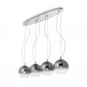 IDEAL-LUX DISCOVERY FADE SP4 SOSPENSIONE CON DIFFUSORI IN VETRO RIFINITI CROMO SFUMATO 4x60W E27