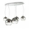 IDEAL-LUX DISCOVERY FADE SP5 SOSPENSIONE CON DIFFUSORI IN VETRO RIFINITI CROMO SFUMATO 5x60W E27