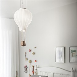IDEAL-LUX DREAM BIG SP1 SOSPENSIONE IN VETRO BIANCO ACIDATO E CESTO IN CORDA 42W