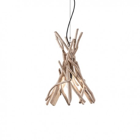 IDEAL-LUX DRIFTWOOD SP1 SOSPENSIONE CON STRUTTURA IN RAMI DI LEGNO NATURALE 60W E27