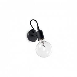 IDEAL-LUX EDISON AP1 LAMPADA DA PARETE IN METALLO NERO E CAVO IN TESSUTO 60W E27