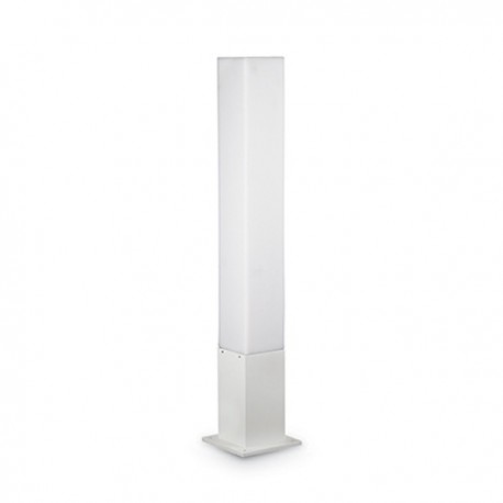 IDEAL-LUX EDO OUTDOOR PT1 SQUARE LAMPADA DA TERRA IN ALLUMINIO BIANCO E POLICARBONATO 15W GX53 IP44