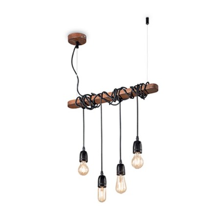 IDEAL LUX ELECTRIC SP4 SOSPENSIONE IN METALLO CORTEN CON PORTALAMPADA IN CERAMICA 4x60W