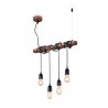 IDEAL-LUX ELECTRIC SP4 SOSPENSIONE IN METALLO CORTEN CON PORTALAMPADA IN CERAMICA 4x60W
