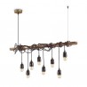 IDEAL LUX ELECTRIC SP8 SOSPENSIONE IN METALLO CORTEN CON PORTALAMPADA IN CERAMICA 8x60W E27