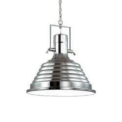 IDEAL-LUX FISHERMAN SP1 D48 SOSPENSIONE IN METALLO CROMO CON LASTRA DI VETRO SERIGRAFATA 60W E27 