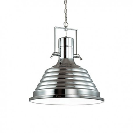 IDEAL-LUX FISHERMAN SP1 D48 SOSPENSIONE IN METALLO CROMO CON LASTRA DI VETRO SERIGRAFATA 60W E27 