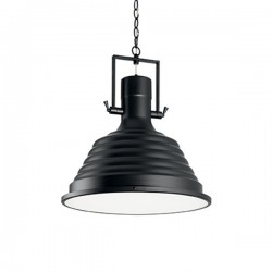 IDEAL-LUX FISHERMAN SP1 D48 SOSPENSIONE IN METALLO NERO CON LASTRA DI VETRO SERIGRAFATA 60W E27 