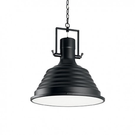 IDEAL-LUX FISHERMAN SP1 D48 SOSPENSIONE IN METALLO NERO CON LASTRA DI VETRO SERIGRAFATA 60W E27 