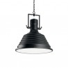 IDEAL-LUX FISHERMAN SP1 D48 SOSPENSIONE IN METALLO NERO CON LASTRA DI VETRO SERIGRAFATA 60W E27 