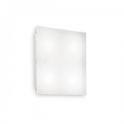 IDEAL-LUX FLAT PL4 D30 PLAFONIERA IN METALLO CON DIFFUSORE IN LASTRA DI ACRILICO SATINATO