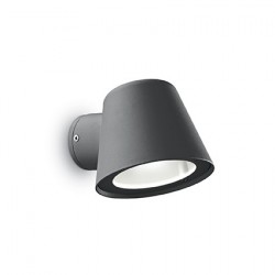 IDEAL-LUX GAS AP1 APPLIQUE IN ALLUMINIO ANTRACITE CON DIFFUSORE VETRO IP43